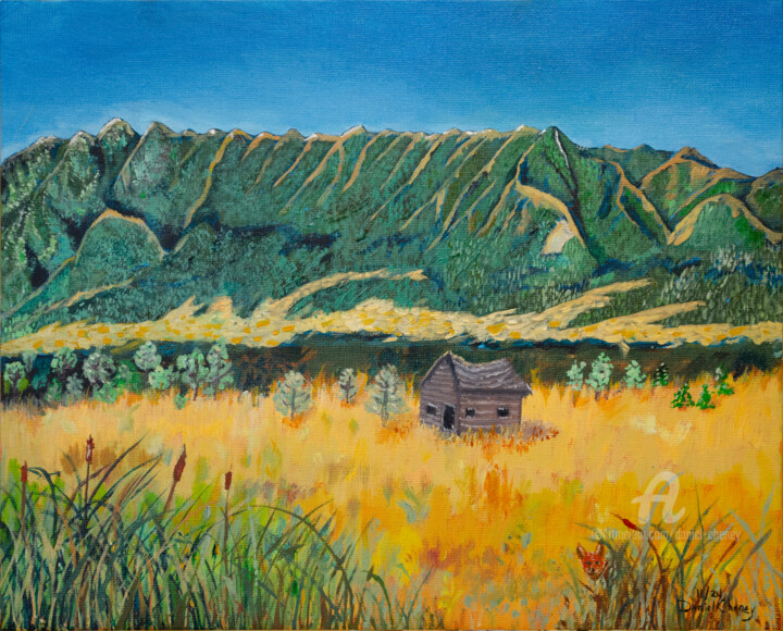 Mountain Cabin Pintura, 11x14 in