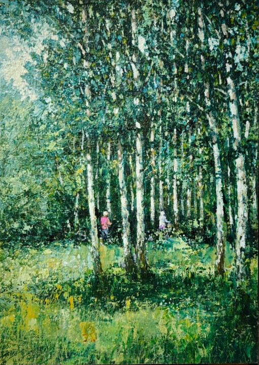 В лес за грибами 绘画, 18.9x13.4 in