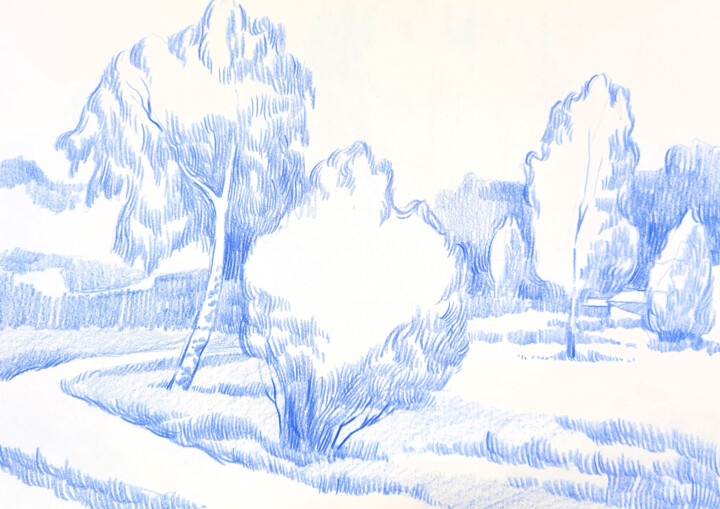 Dessin intitulée "316 (The Road to E…" par Anton Karbouski, Œuvre d'art originale, Conté
