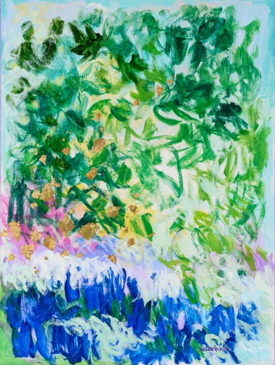 绘画 标题为“La forêt magique” 由Michèle Herblin, 原创艺术品, 丙烯