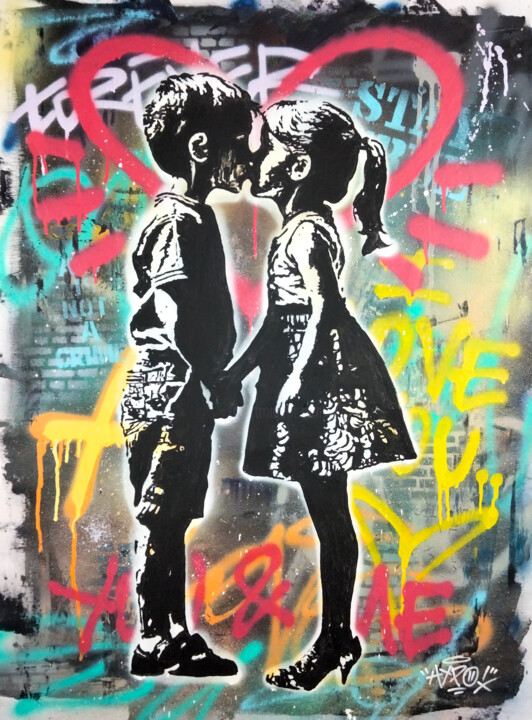 The first kiss 绘画, 43.3x32.3 in