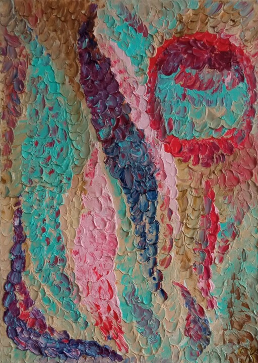 Painting titled "Забота" by Tatiana Kiseleva, Original Artwork, Oil