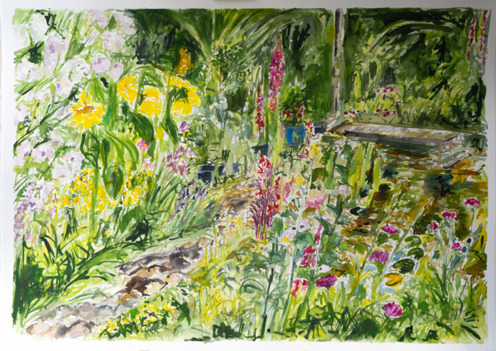 Am Teich im August 绘画, 29.5x41.3 in