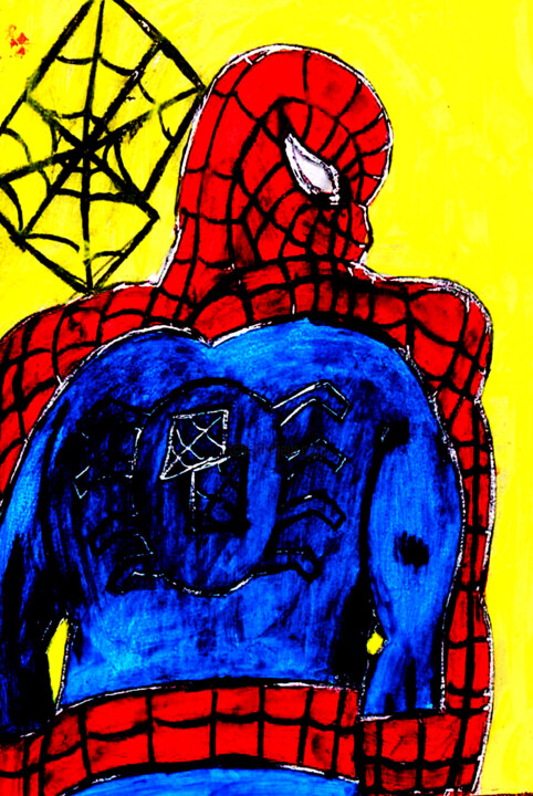 Spider man 绘画, 11.8x7.9 in