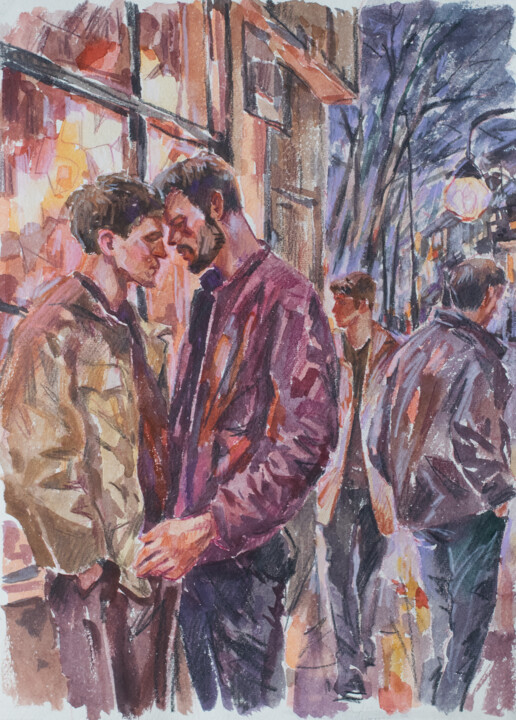 February 14th in the city Рисунок, 15x11 in
