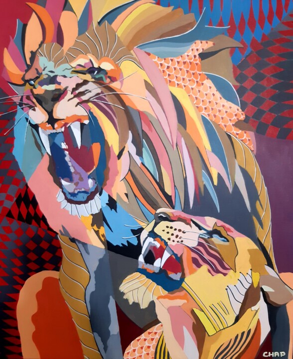 Amour Fauve 绘画, 21.3x18.1 in