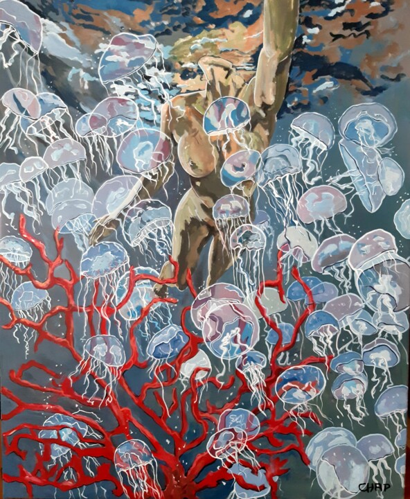 Méduses 绘画, 39.4x31.9 in