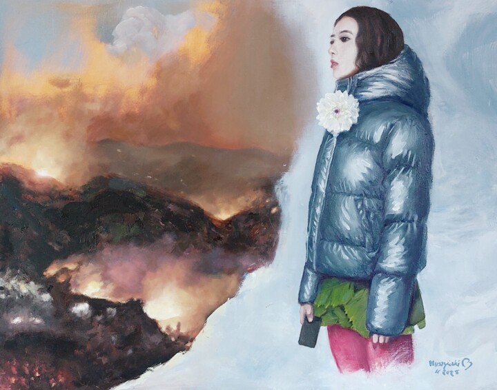 Malarstwo zatytułowany „This Look Wasn't Su…” autorstwa Piotr Muszyński, Oryginalna praca, Olej Zamontowany na Drewniana ram…