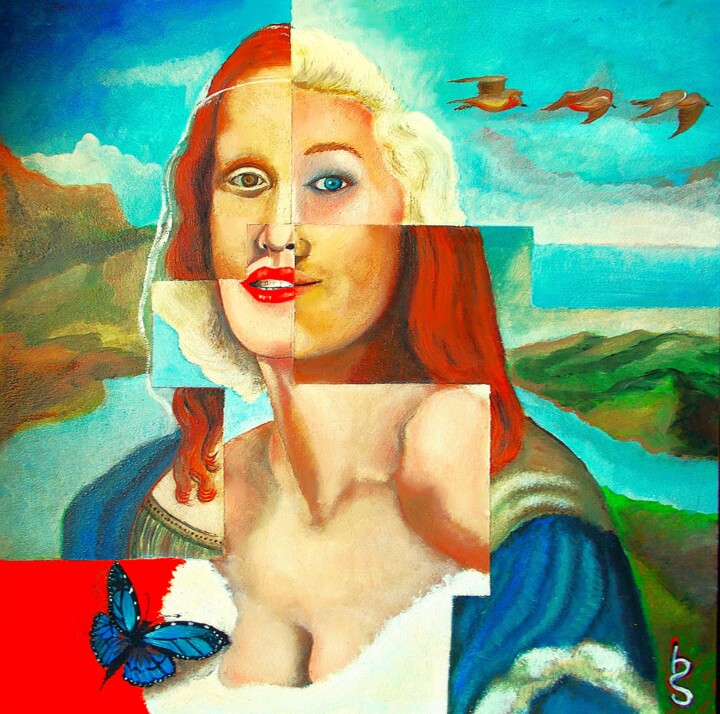 RITRATTI CON FARFALLA Malarstwo, 18,5x18,5 in