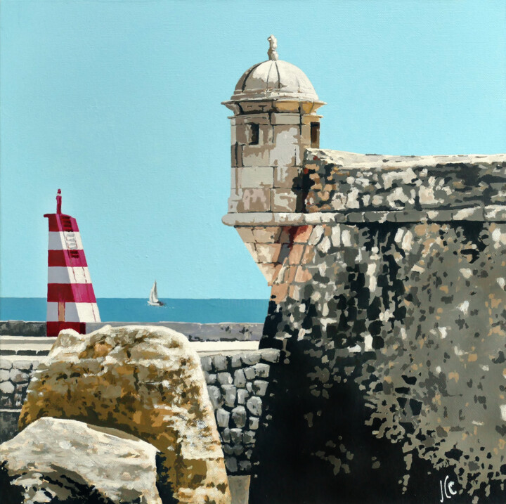 Tour de garde Algarve 绘画, 15.8x15.8 in