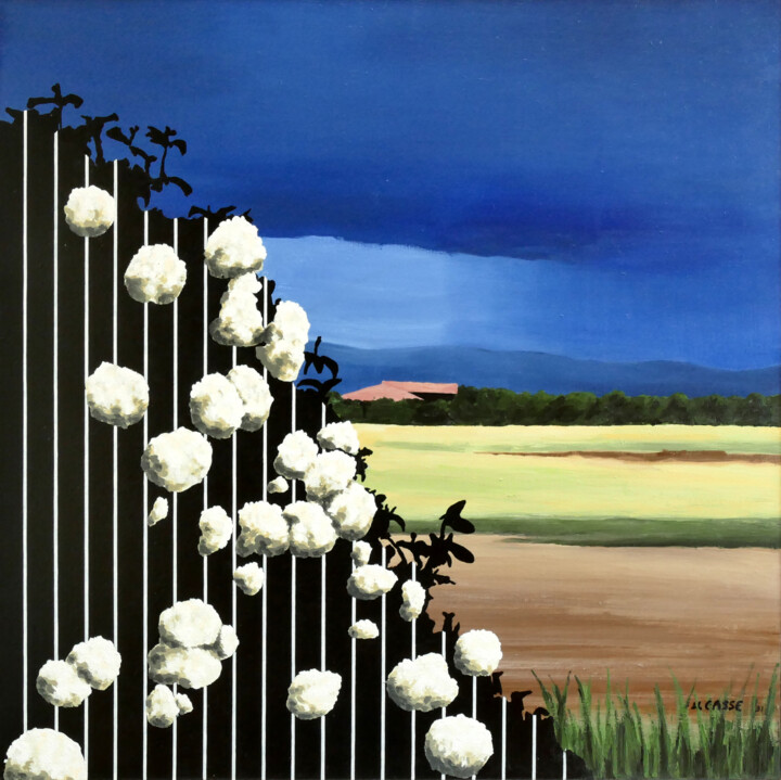 Arbre à Boules Blanches Pintura, 31,5x31,5 in