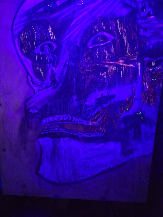 Drawing titled "Devil cries" by Savannah Hutton, Original Artwork, Charcoal Mounted on Other rigid panel
