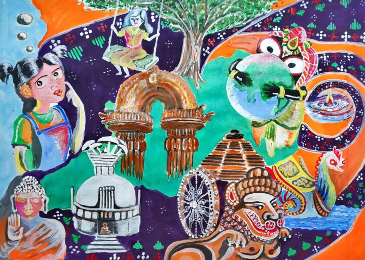 Odisha and Universality 绘画, 22x25 in