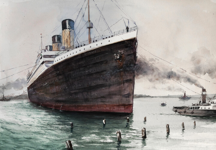 Titanic Maneuvers 绘画, 14x20.1 in
