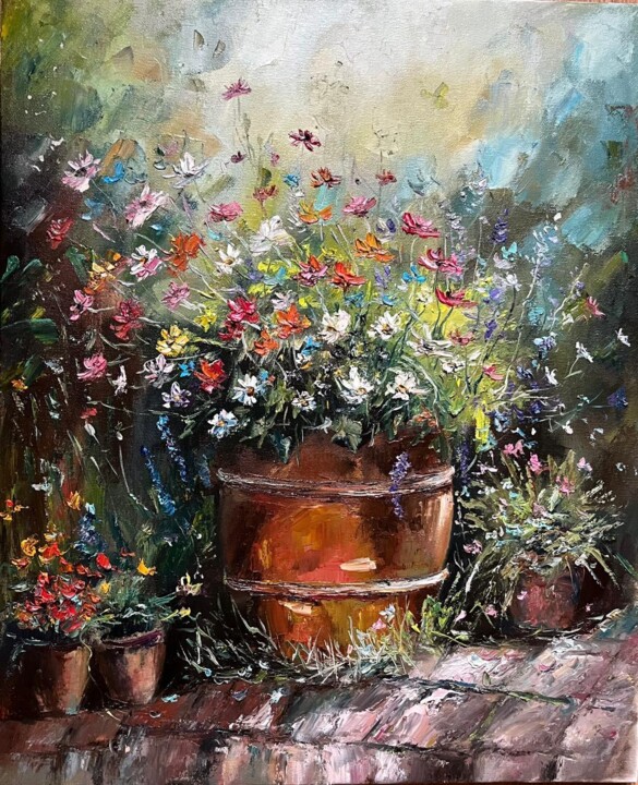 Grandmother's garden Schilderij, 19,7x15,8 in