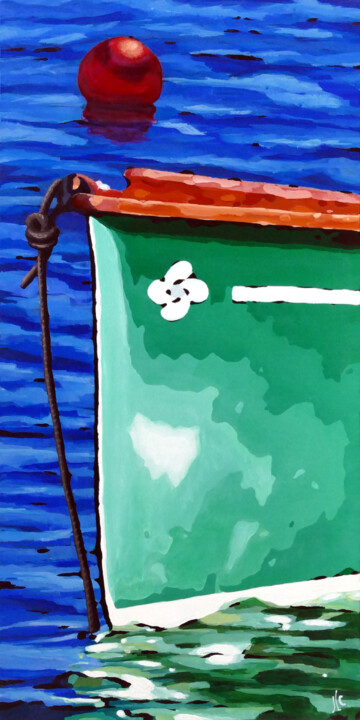 Barque Ciboure 绘画, 31.5x15.8 in