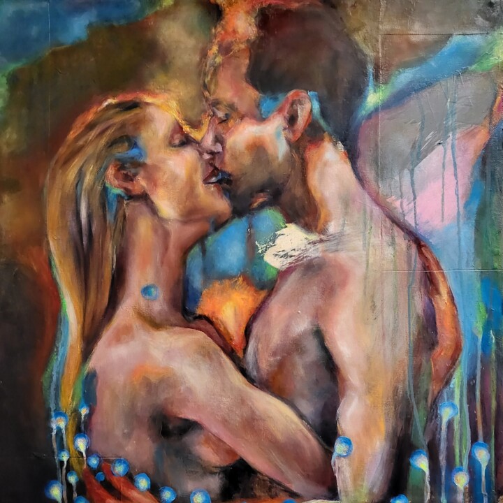 "Energy of Love." 绘画, 22.4x22.1 in