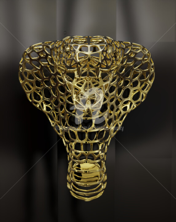 雕塑 标题为“King Cobra Titanium” 由Sebastian Novaky, 原创艺术品, 不锈钢