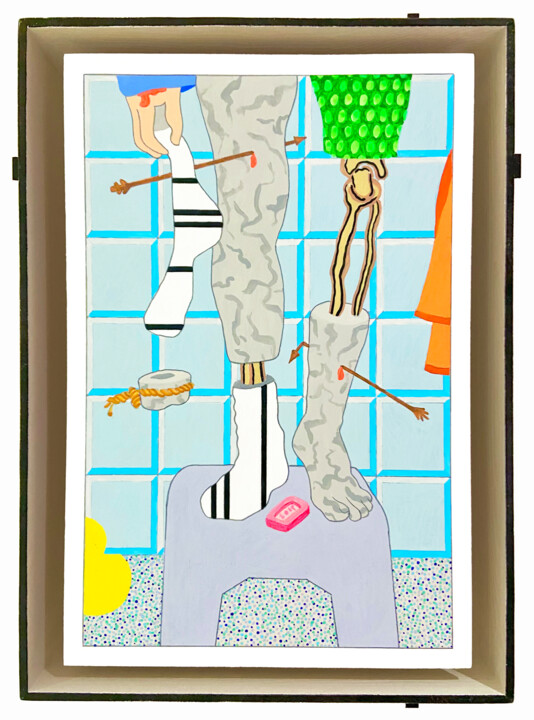 Schilderij getiteld "Inside Out (Miniatu…" door Rick Fraterman, Origineel Kunstwerk, Acryl
