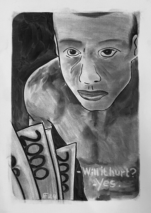 Untitled (Charcoal Drawing Size A2 002) 图画, 20.5x15 in