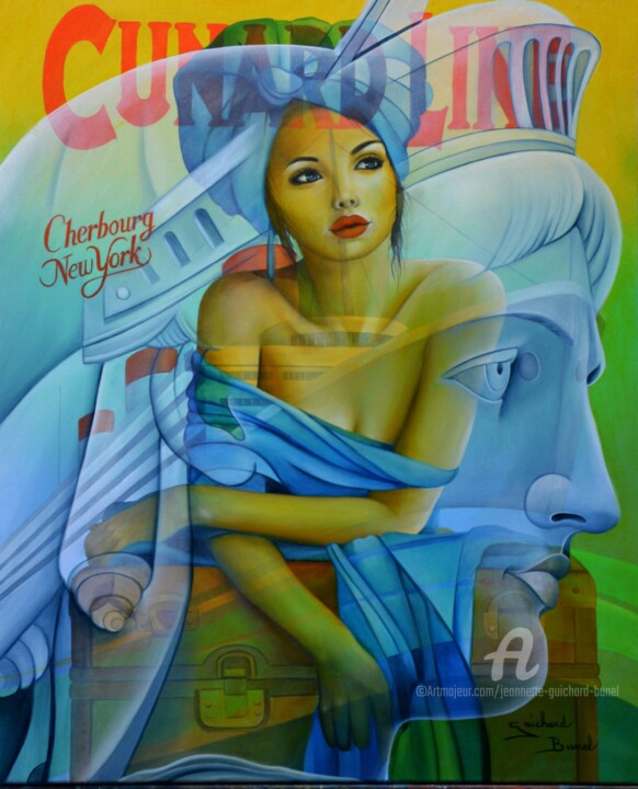 Peinture intitulée "Cap vers demain" par Jeannette Guichard-Bunel, Œuvre d'art originale, Huile Monté sur Châssis en bois
