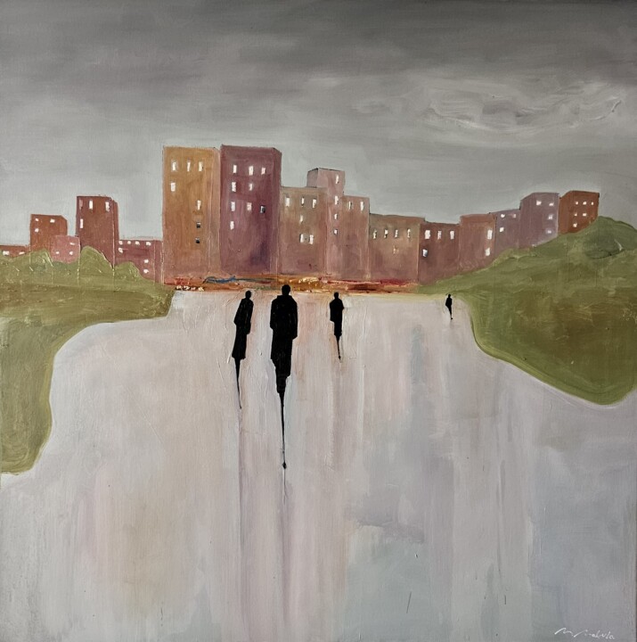 Time spent in the city Pittura, 35,4x35,4 in