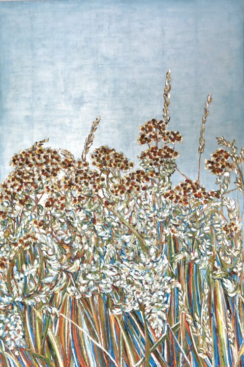 Blossoming Etretat Painting, 59.1x39.4 in