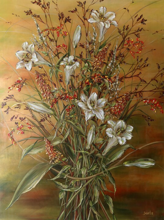 Bouquet of Lilies Pittura, 63x47,2 in