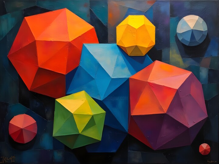 3D Geometric Abstract 디지털 아트