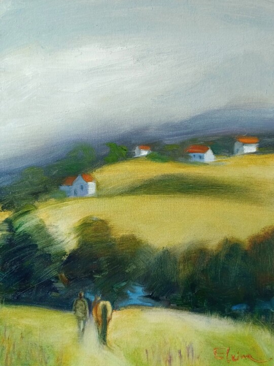 Down to the river Pittura, 15,8x11,8 in