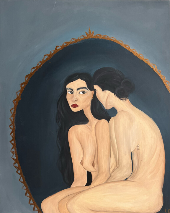 Girl in the mirror 绘画, 31.5x23.6 in