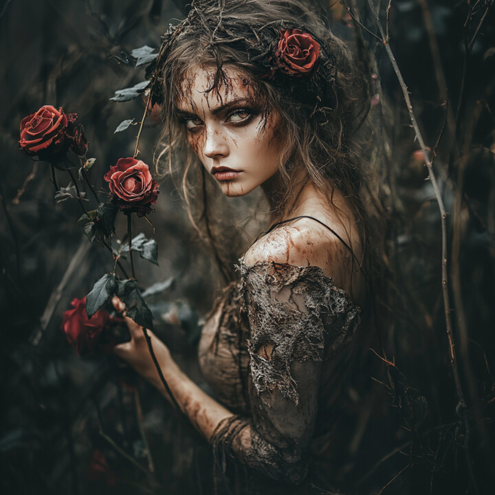 Primitive lifestyle in a World of roses 数字艺术