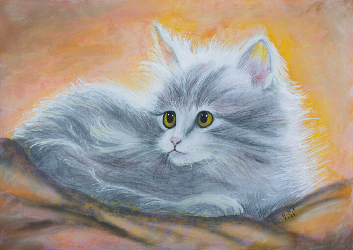 Un chaton pour Colette 图画, 11.7x16.5 in