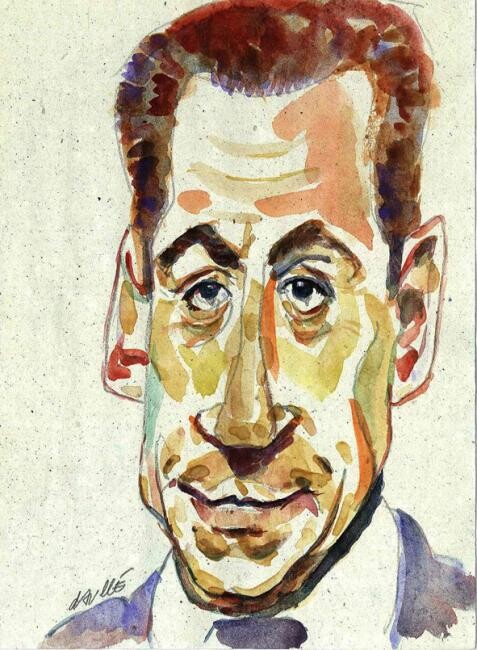 Président Sarkozy 1 绘画, 8.3x5.9 in