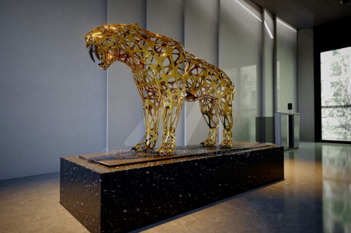 Sabertooth Tiger NO.1 雕塑, 50.8x86.6 in