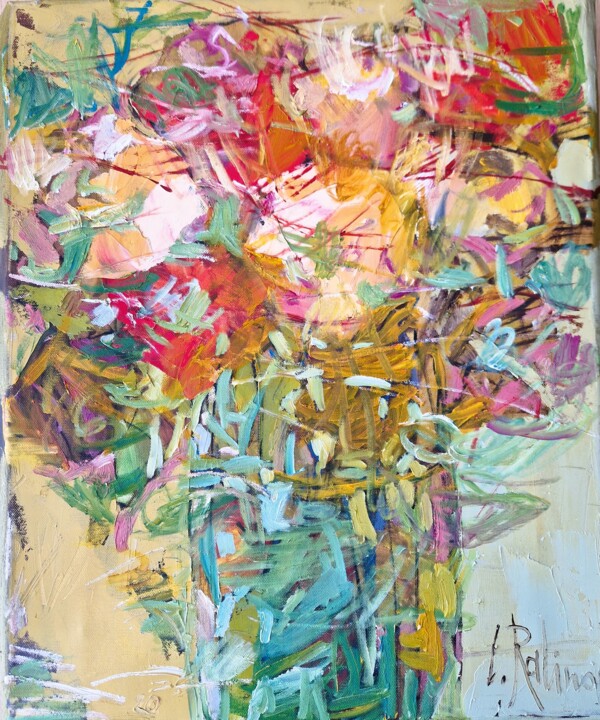 Ethereal Bloom Painting, 22.1x18.1 in