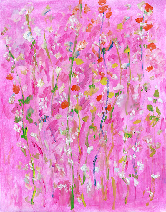 绘画 标题为“Pink Spring” 由Jean Mirre, 原创艺术品, 油