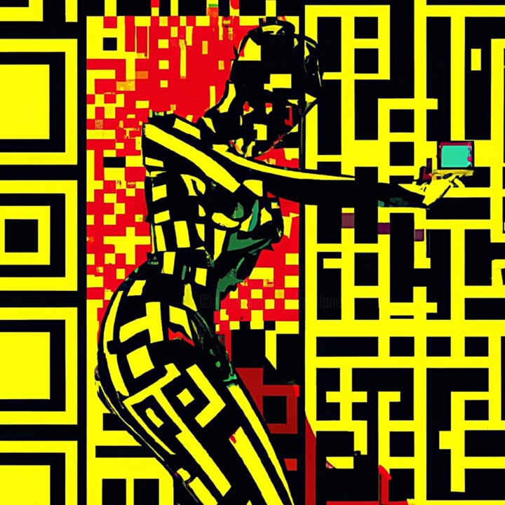 Digital Arts titled "QR CODE abstraction…" by Modane, Original Artwork, AI generated image