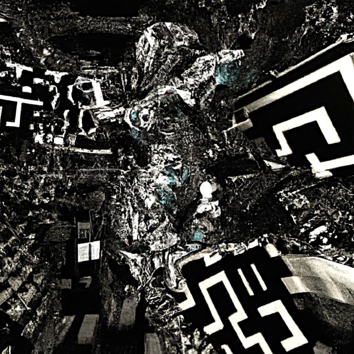 Digital Arts titled "QR CODE black abstr…" by Modane, Original Artwork, AI generated image