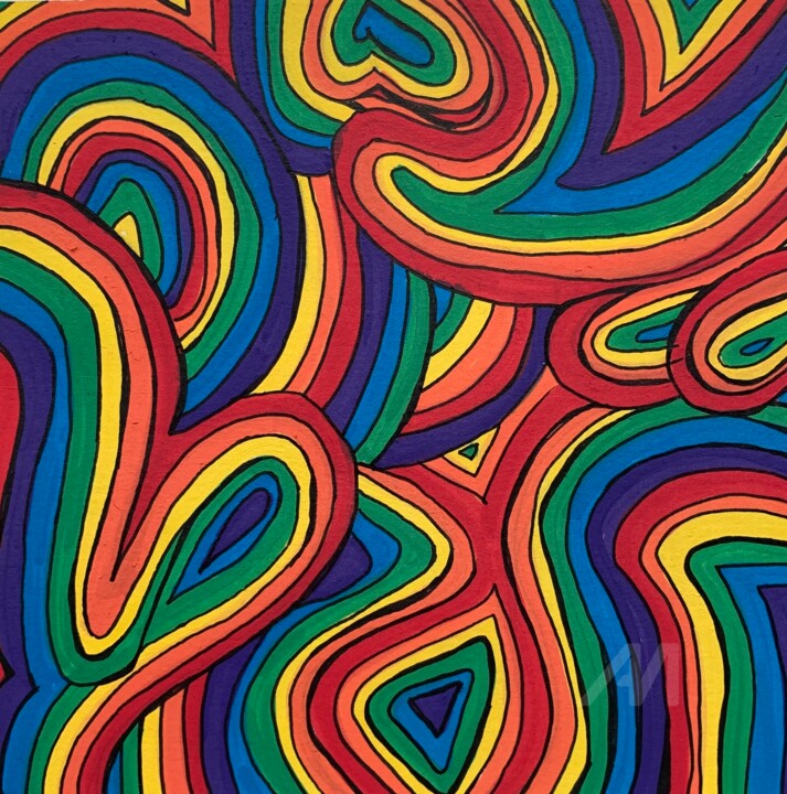 Pulsation of Waves 3 绘画, 5.1x5.1 in