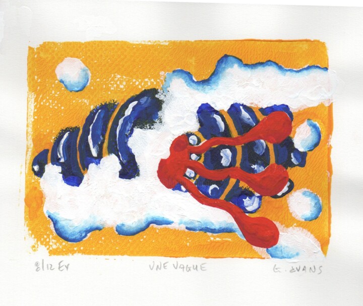 UNE VAGUE 8/12 印花与版画, 7.1x8.5 in