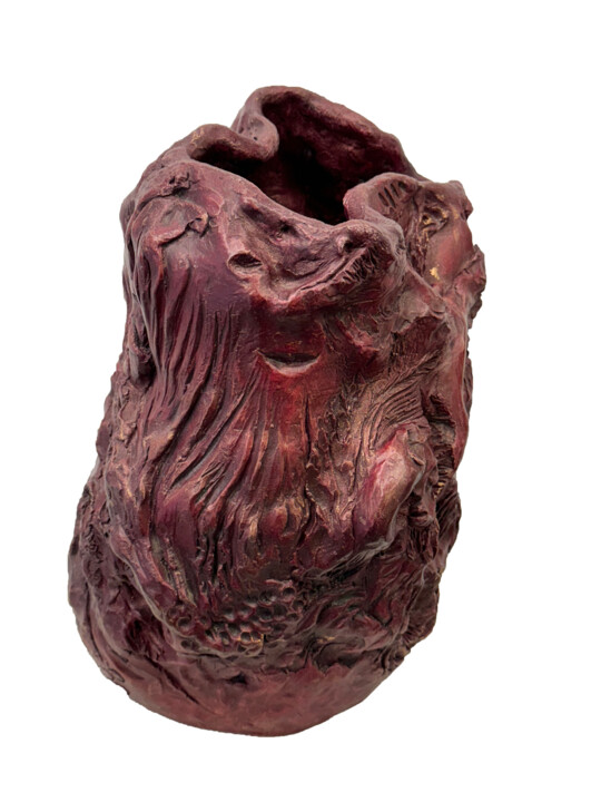 Vase rouge 雕塑, 11x7.1 in