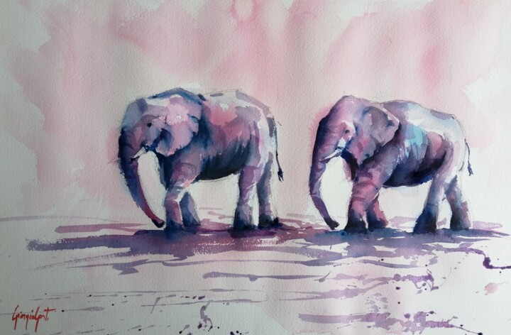 elephant 16 Картина, 13,8x20,9 in
