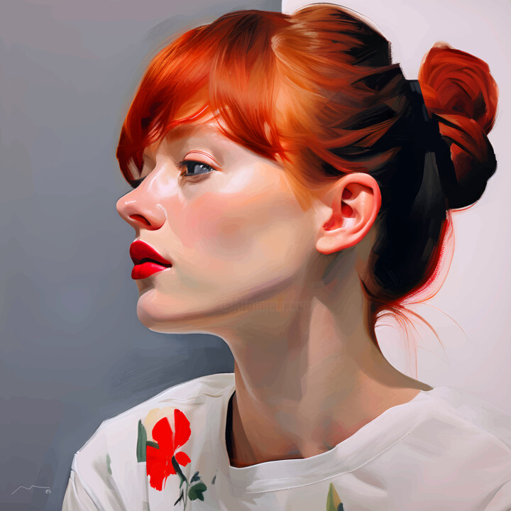 Redhead Woman Portrait Vector Series N48 数字艺术