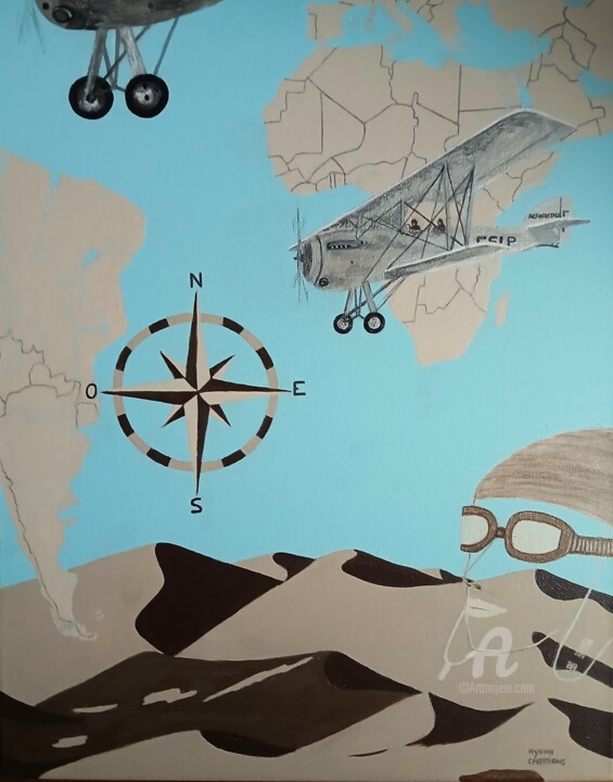 L'aéropostale 绘画, 19.7x15.8 in