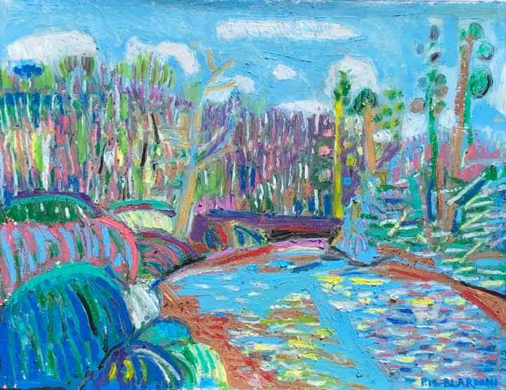 Schilderij getiteld "Bords de l'ERNEE 2" door Pierre-Marie Blardoni, Origineel Kunstwerk, Pastel