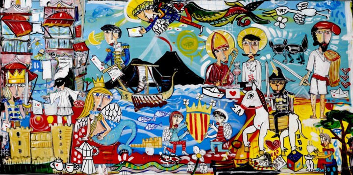 Napoli A Terra Rò Sole 미술작품, 39.4x79.9 in