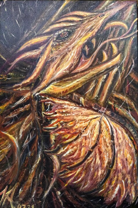 , Born of fire ,, 绘画, 23.6x15.8 in