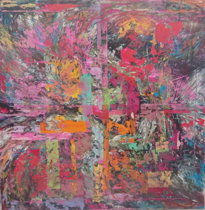 Policromia - mescolanze di colori 绘画, 47.2x47.2 in