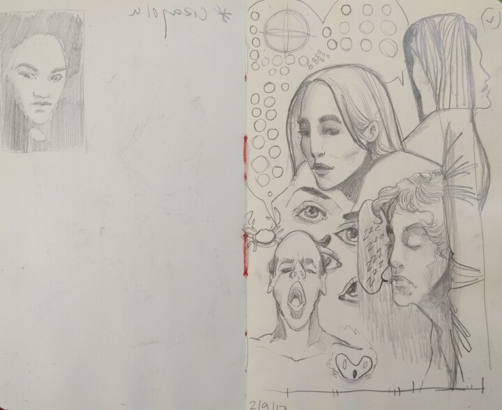 Sketchbook #1 pg5 Resim, 6x8 in